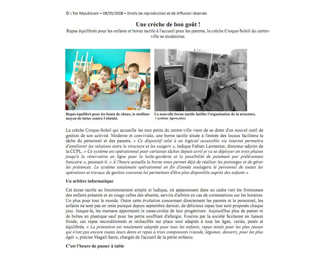 Crêche Neubourg logiciel agora plus
